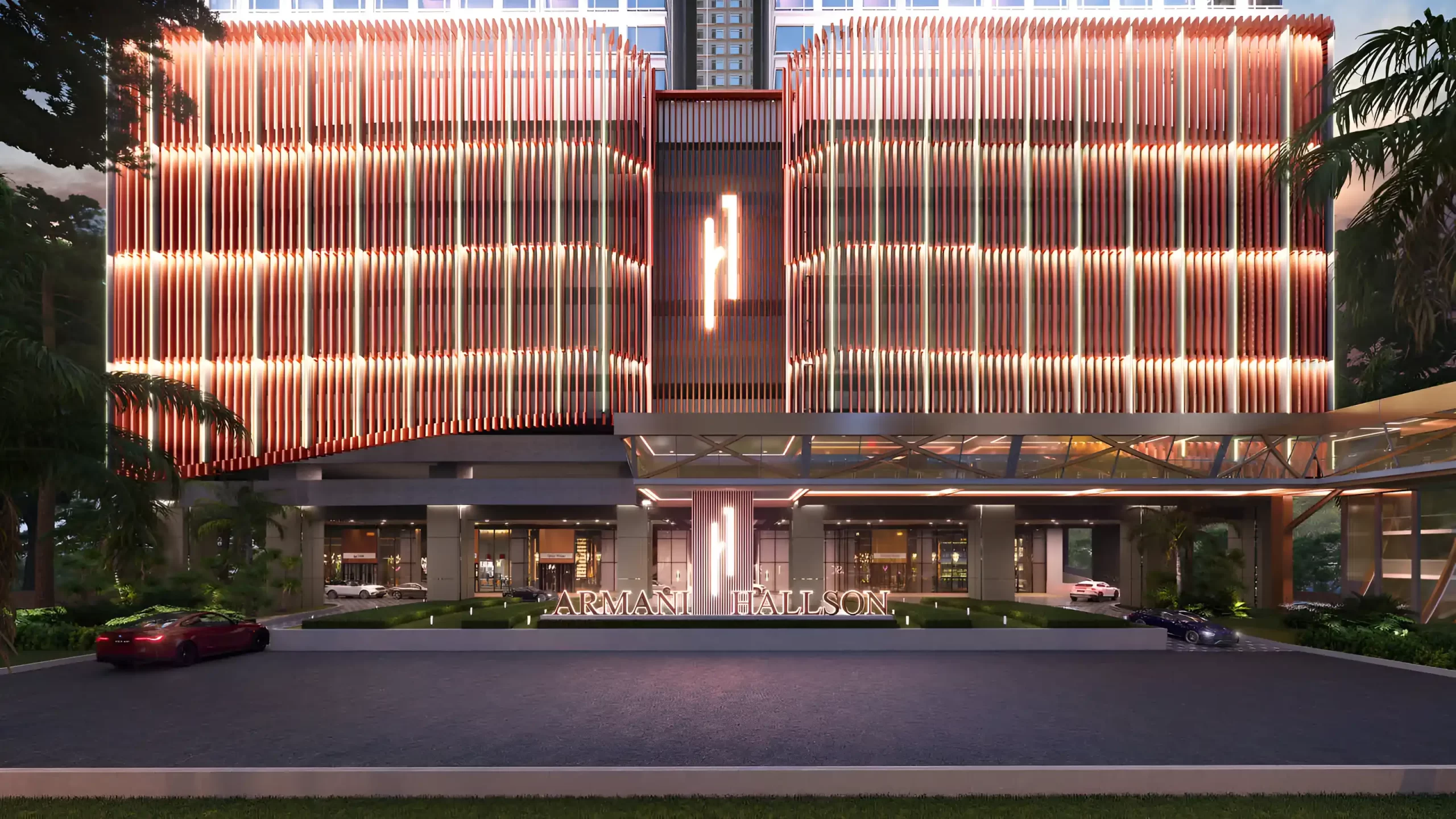Armani Hallson KLCC — arrival drop-off, exterior view